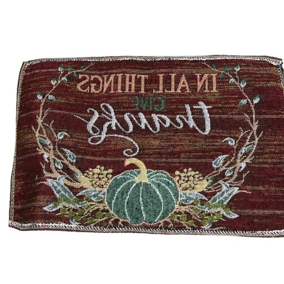 HARVEST COLLECTION SET OF 4 FALL‎ PRINT TAPESTRY PLACE MAT 13X19 NEW WITH TAG - Picture 4 of 4